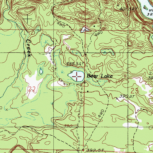 Topographic Map of Bear Lake, MI