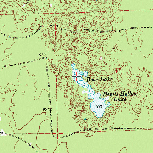 Topographic Map of Bear Lake, MI
