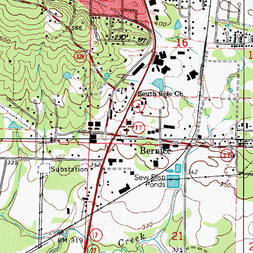 Topographic Map of Southgate Regional Shopping Center, AR