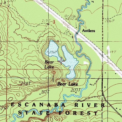 Topographic Map of Bear Lake, MI