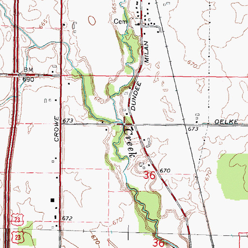 Topographic Map of Bear Swamp Creek, MI