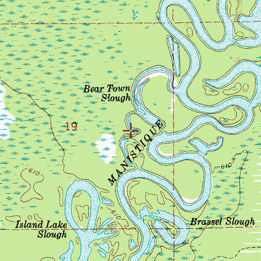 Topographic Map of Bear Town Slough, MI