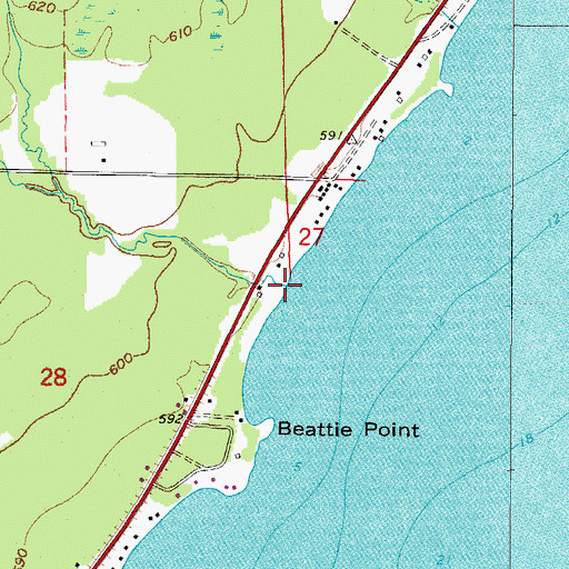 Topographic Map of Beattie Creek, MI