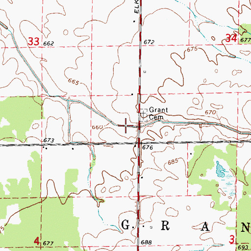 Topographic Map of Beaubien Drain, MI