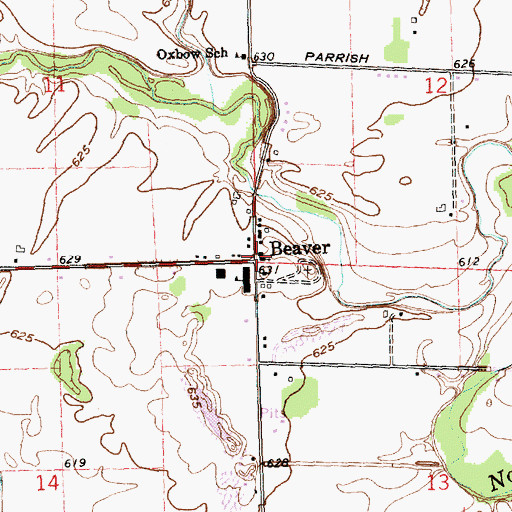 Topographic Map of Beaver, MI