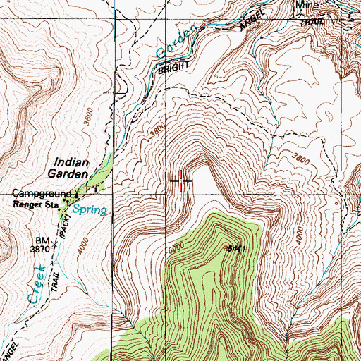 Topographic Map of Indian Garden, AZ