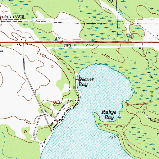 Topographic Map of Beaver Bay, MI