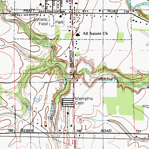 Topographic Map of Beaver Creek, MI