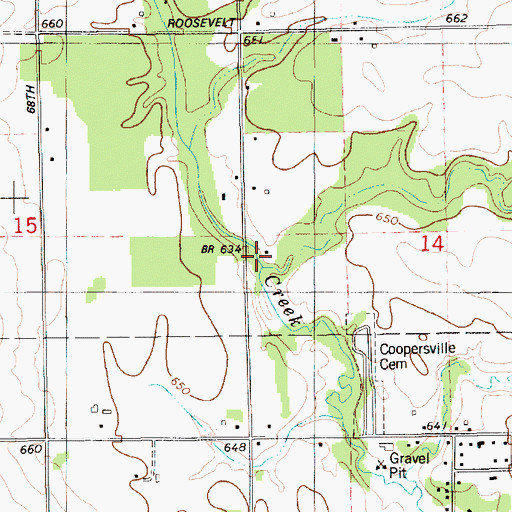 Topographic Map of Beaver Creek, MI