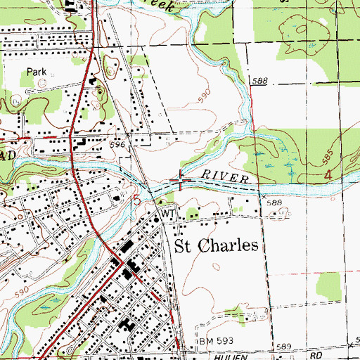 Topographic Map of Beaver Creek, MI