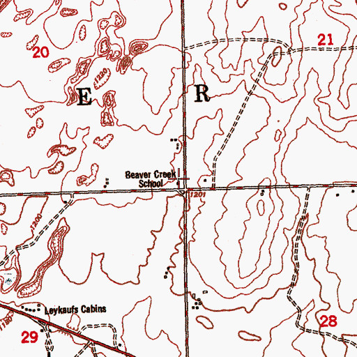 Topographic Map of Beaver Creek School, MI