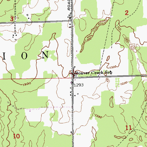 Topographic Map of Beaver Creek School, MI