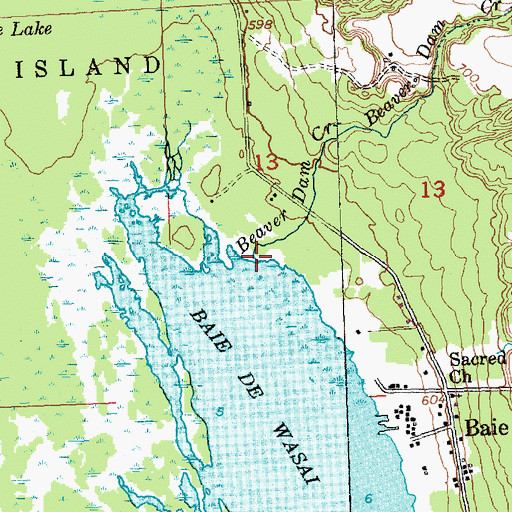 Topographic Map of Beaver Dam Creek, MI