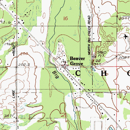 Topographic Map of Beaver Grove School, MI