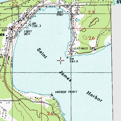Topographic Map of Saint James Harbor, MI