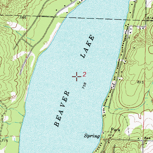 Topographic Map of Beaver Lake, MI