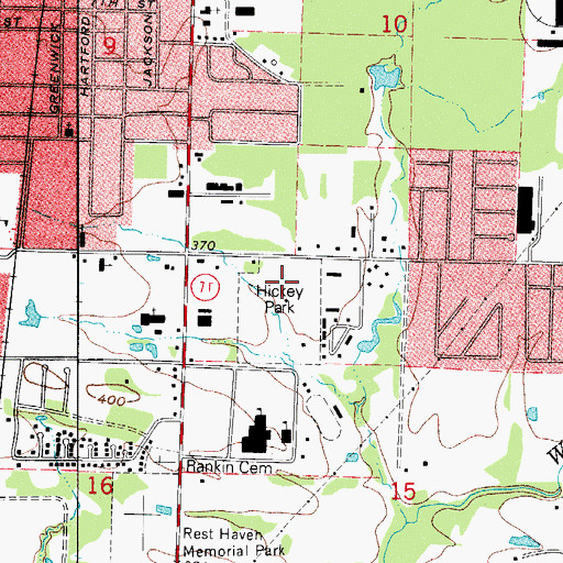 Topographic Map of Hickey Park, AR