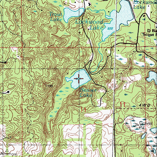 Topographic Map of Beaver Lake, MI