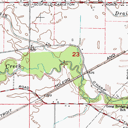 Topographic Map of Beaver Swale Drain, MI