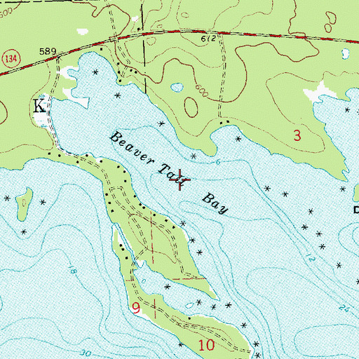 Topographic Map of Beaver Tail Bay, MI