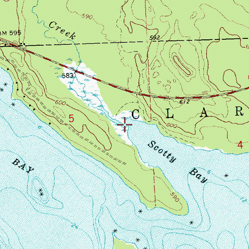Topographic Map of Beaver Tail Creek, MI