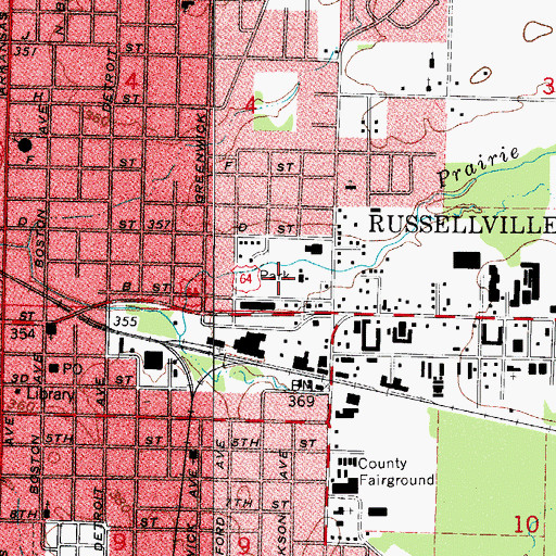 Topographic Map of City Park, AR