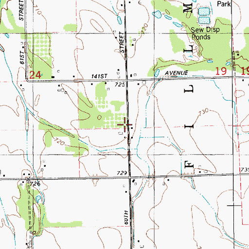 Topographic Map of Becksvoort School, MI