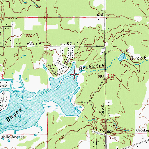 Topographic Map of Beckwith Brook, MI