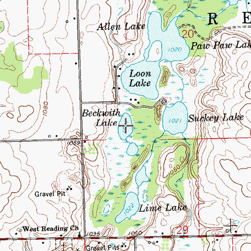 Topographic Map of Beckwith Lake, MI