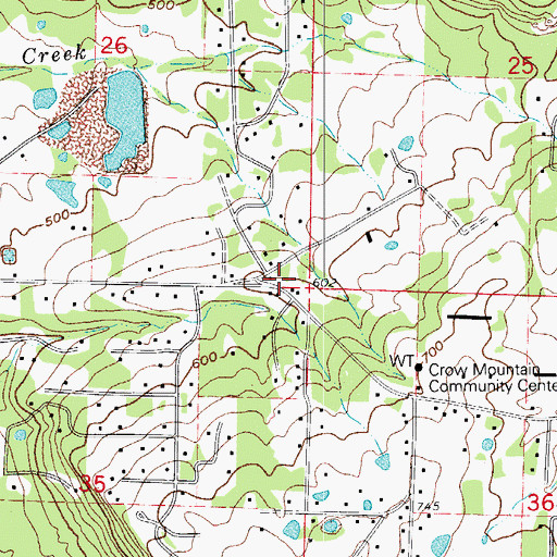Topographic Map of Liberty Hill School (historical), AR