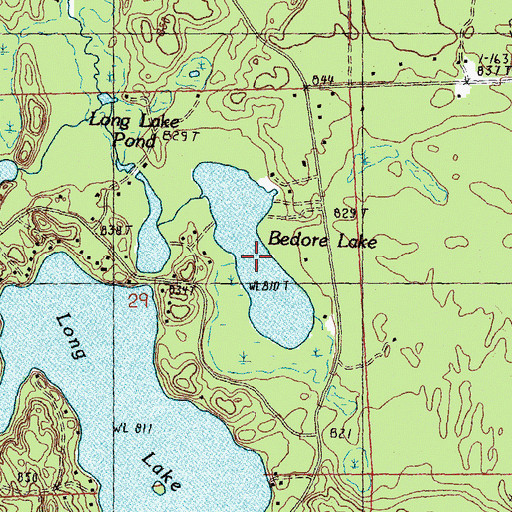 Topographic Map of Bedore Lake, MI