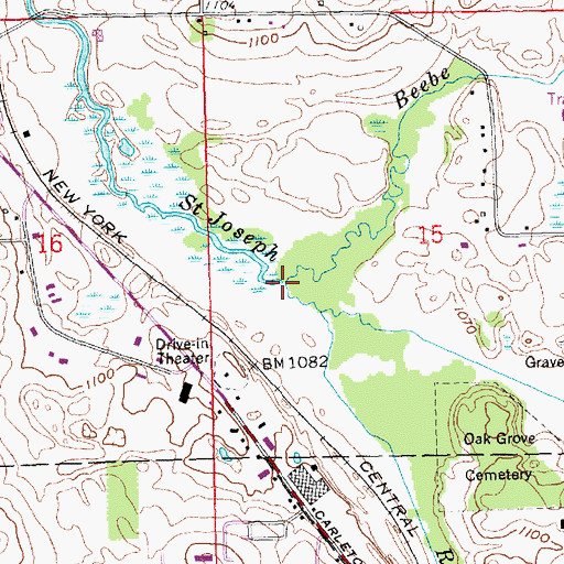 Topographic Map of Beebe Creek, MI