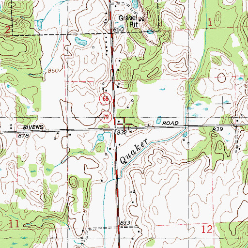 Topographic Map of Beigh School, MI