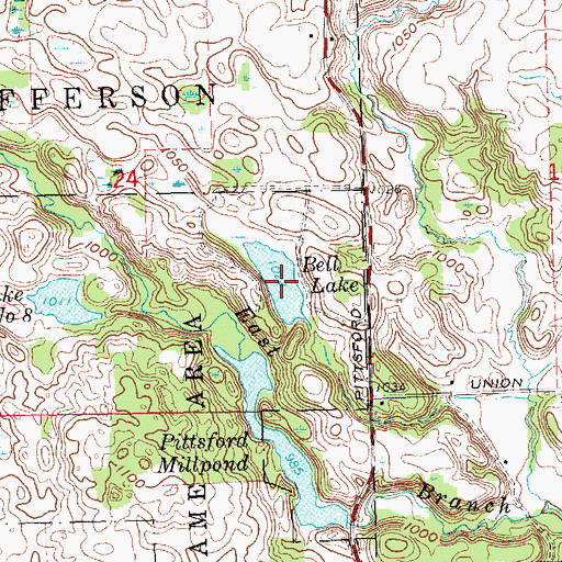 Topographic Map of Bell Lake, MI