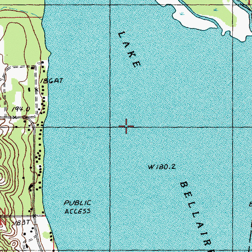 Topographic Map of Lake Bellaire, MI