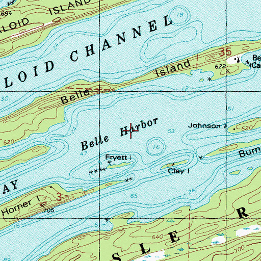 Topographic Map of Belle Harbor, MI