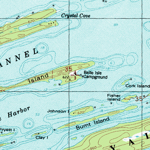 Topographic Map of Belle Isle Campground, MI