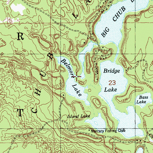 Topographic Map of Belmore Lake, MI