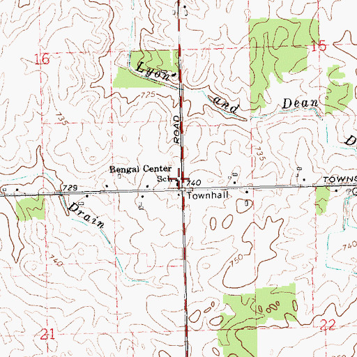 Topographic Map of Bengal Center School, MI