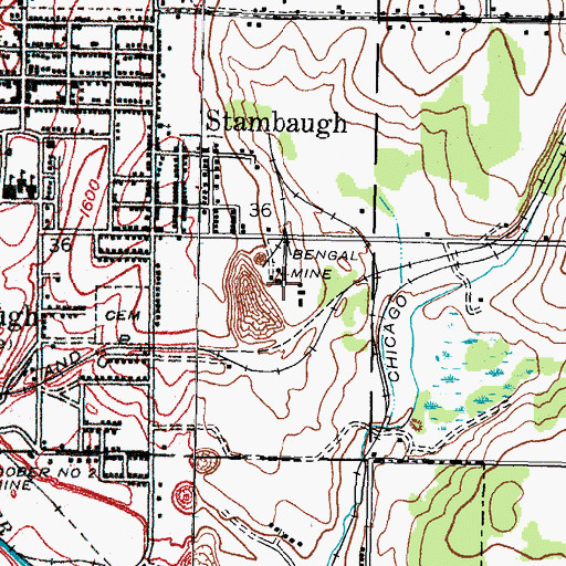 Topographic Map of Bengal Mine, MI