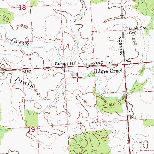 Topographic Map of Bennet Drain, MI