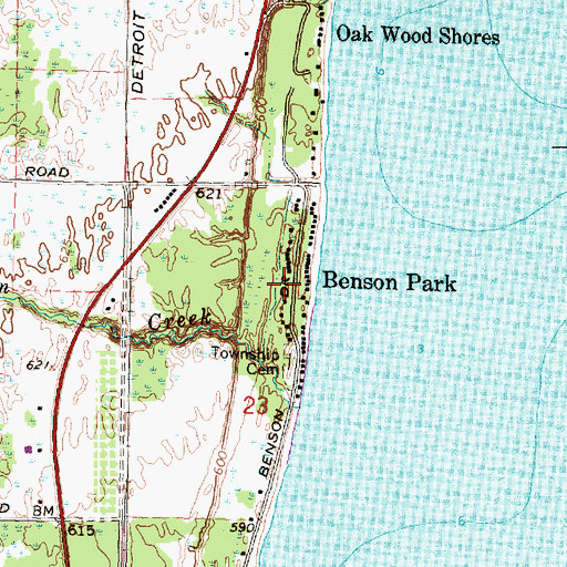 Topographic Map of Benson Park, MI