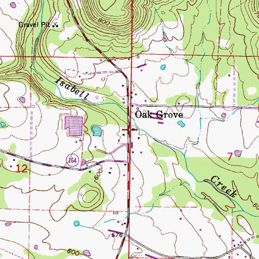 Topographic Map of Oak Grove School (historical), AR