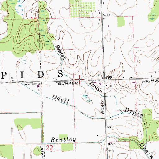 Topographic Map of Benton Drain, MI