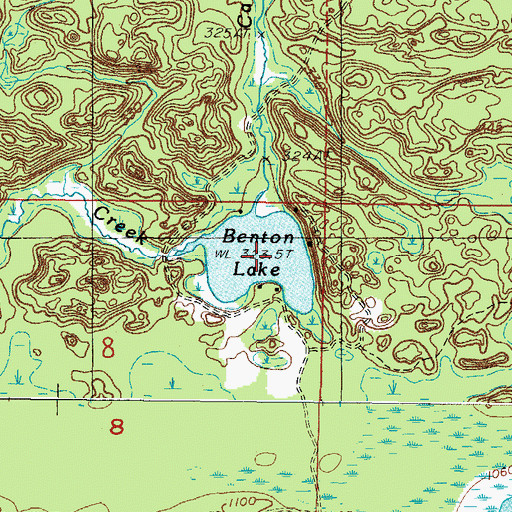 Topographic Map of Benton Lake, MI