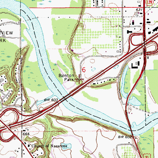 Topographic Map of Benton Park, MI