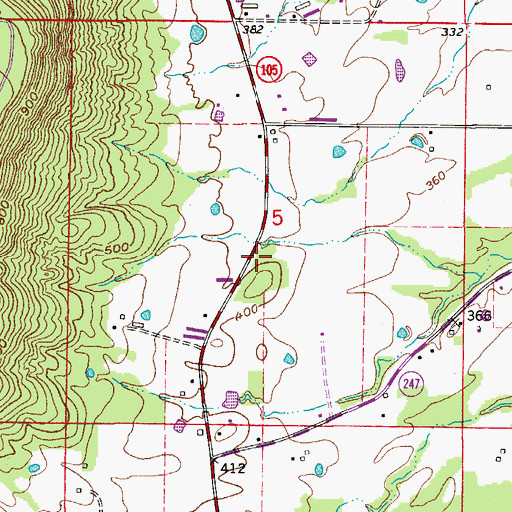 Topographic Map of Oakland School (historical), AR