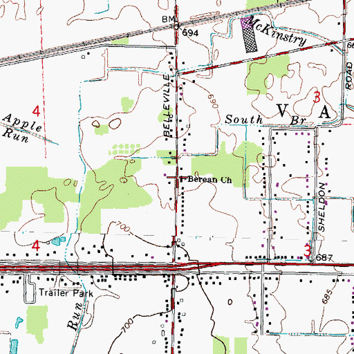 Topographic Map of Berean Church, MI