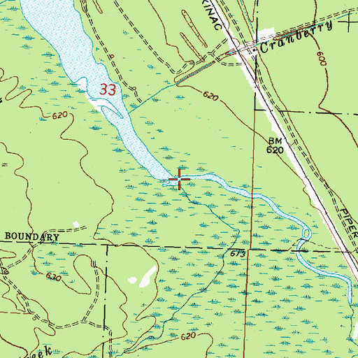 Topographic Map of Berlinski Creek, MI