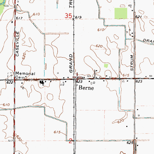 Topographic Map of Berne, MI